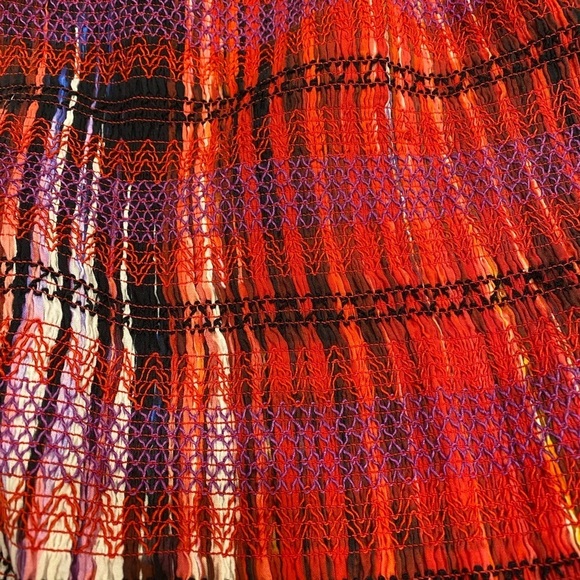 Anthropologie Plenty Strapless Tiered Mini Size XL Red Ikat - Picture 3 of 15